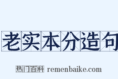 老实本分造句是什么意思的图片